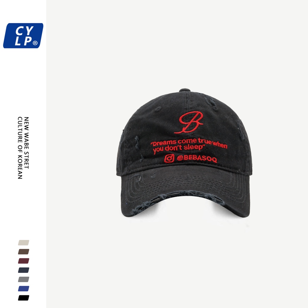 Mũ Lưỡi Trai Thêu Chữ Phong Cách Hip Hop Đường Phố Hàn Quốc Thời Trang Xuân Hè Cho Cặp Đôi