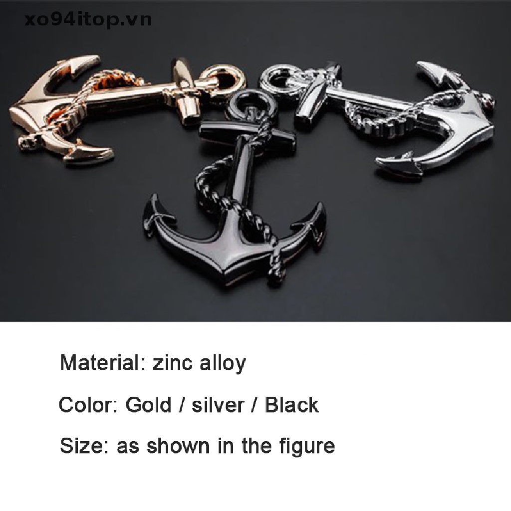 Xoitop 1 Huy Hiệu Hình Mỏ Neo Thuyền Hải Quân Nướng Chéo Trang Trí Thân Xe Hơi Tàu Thuyề