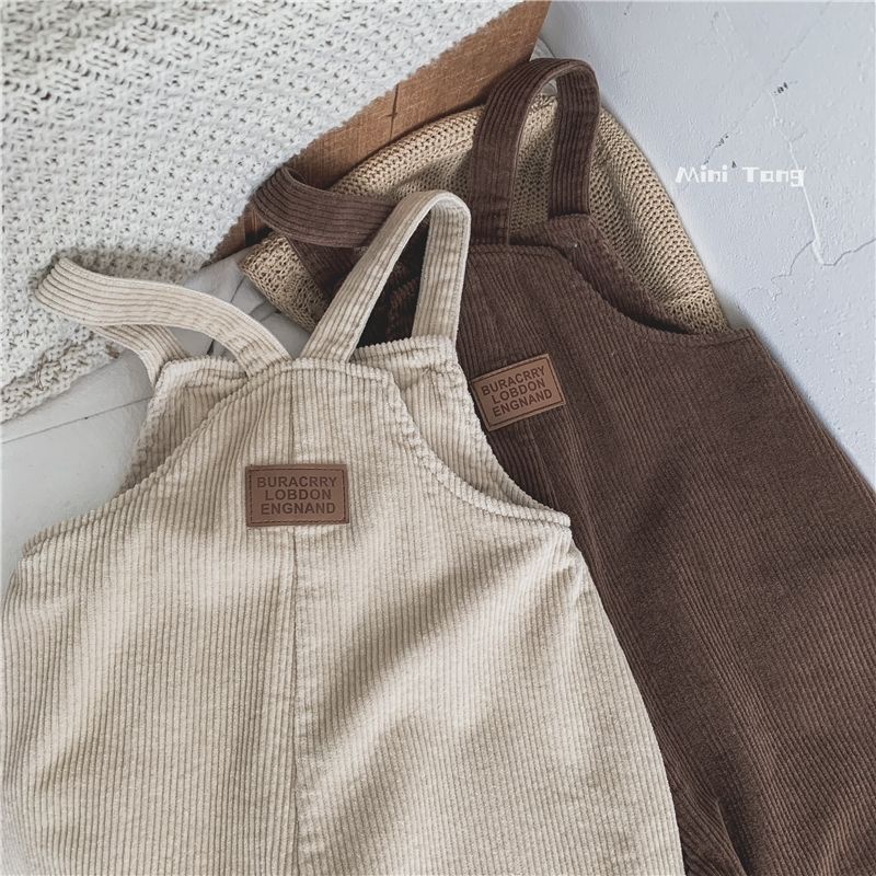[Babycat] Hàng Có Sẵn Quần Yếm Nhung Dáng Rộng Phong Cách Hàn Quốc Nhật Bản Thời Trang Mùa Xuân Thu Dễ Phối Đồ Hợp Thời Trang Dành Cho Trẻ Em