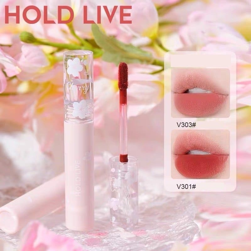 Son kem lì hoa anh đào sakura Holdlive Dưỡng Ẩm Lâu Trôi Bền Màu Chống Thấm Nước
