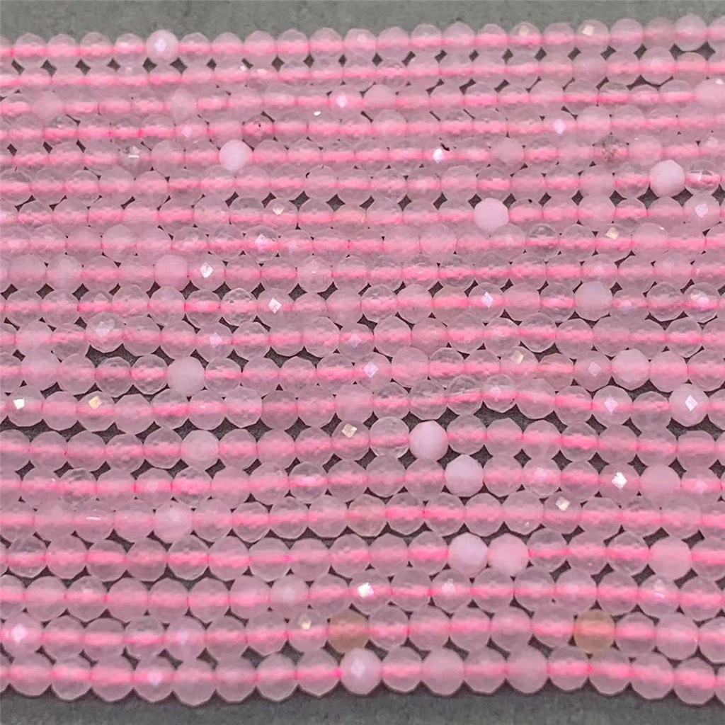 Chuỗi Hạt Đá Thạch Anh Tự Nhiên Kích Thước 2 / 3 / 4mm Dùng Làm Đồ Trang Sức DIY