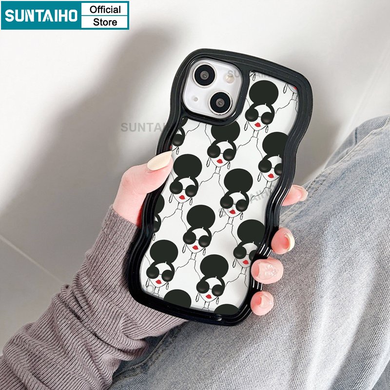 SUNTAIHO Ốp điện thoại họa tiết cô gái độc đáo thích hợp cho iPhone 11 Pro 14 Pro Max 12 13 Pro XR XS Max 7 Plus 8 Plus