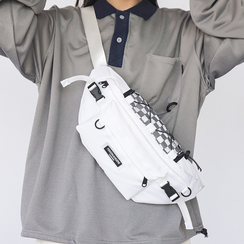 Túi Đeo Chéo Họa Tiết Caro Phong Cách Harajuku Nhật Bản Mới Cho Nam Nữ