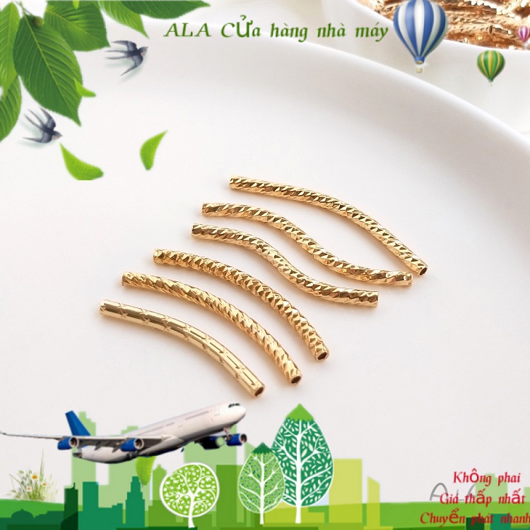 💖Trang sức DIY phụ kiện💖14K mạ vàng mặt cắt cong ống S ống tự làm thủ công làm vật liệu phụ kiện vòng đeo tay đầu tiên[Ống mạ vàng/Vòng tay/Vòng cổ/Dây chuyền]