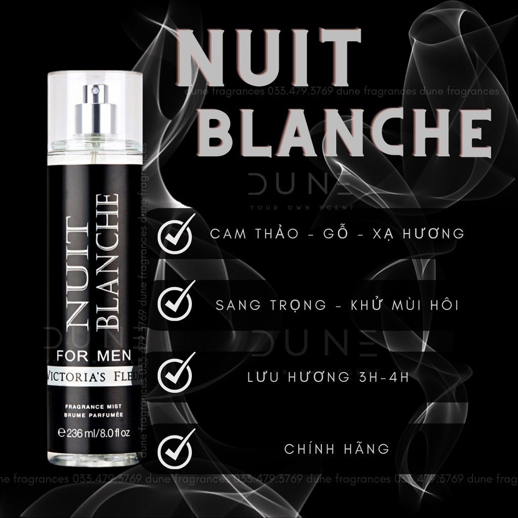 Xịt Thơm Bodymist Nước Hoa Khử Mùi Dành Cho Nam 236ml