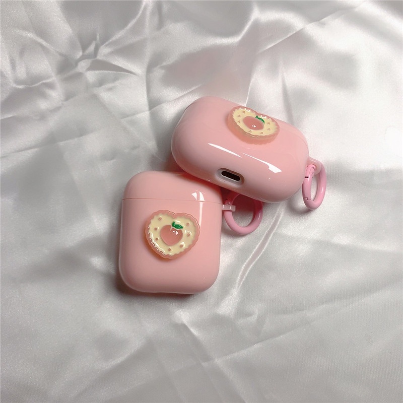 Vỏ Bảo Vệ Hộp Sạc Tai Nghe Airpods 3 2 pro Mềm Chống Rơi Hình Trái Đào Dễ Thương