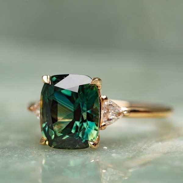 Nhẫn Khảm Đá Xanh Lá Cao Cấp Phong Cách Retro Âu Mỹ Cá Tính Thời Trang Thích Hợp Làm Quà Tặng Valentine / Đám Cưới / Đính Hôn Cao Cấp
