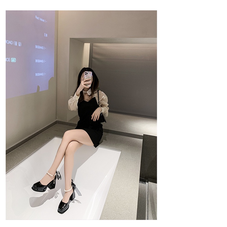 Giày nữ big size cao gót 9cm size 40 41 42 gót vuông