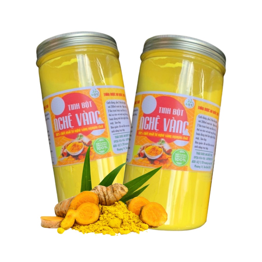 Tinh Bột Nghệ Vàng Nguyên Chất Thảo Dược An Quốc Thái (Hộp 500g) Giúp Đẹp Da, Cải Thiện Tiêu Hóa