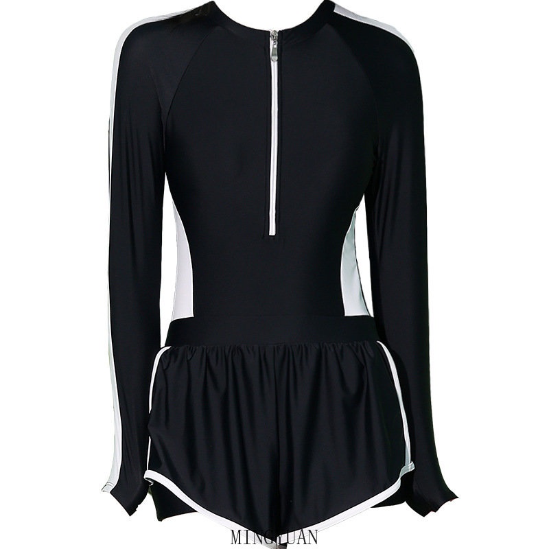 Đồ bơi thể thao chuyên nghiệp Đồ bơi dài tay một mảnh Đồ bơi sinh viên bảo thủ