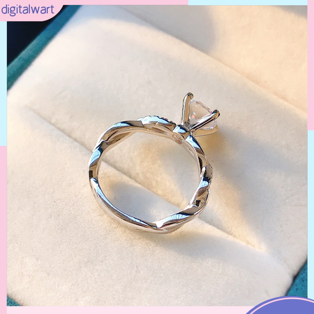 Nhẫn Cưới Xoắn Ốc Lớn Đính Đá Lấp Lánh Cao Cấp Cho Nữ