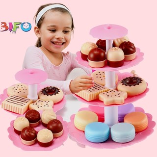 Đồ chơi tháp bánh 3 tầng 23 chi tiết mô phỏng bánh Macarons bánh quy bánh ngọt đồ chơi cho trẻ em