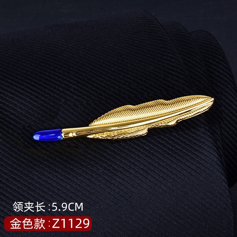 Kẹp Cà Vạt Hình Học Bằng Đồng Mạ Vàng / Bạc Thời Trang