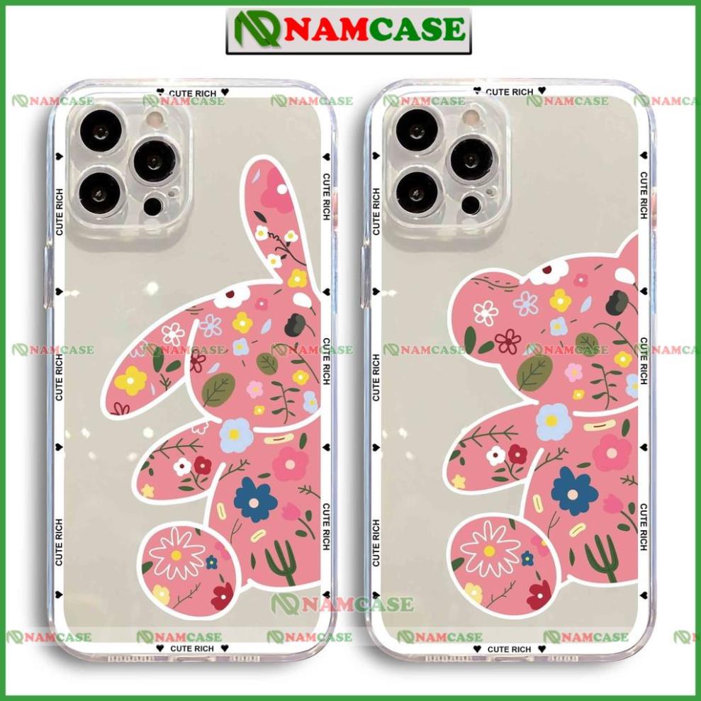 Ốp lưng gấu thỏ cute cạnh vuông chống sốc silicon trong suốt bvc cho iphone ip 6/6s/7/8/X/XS/11/12/13/14 Pro Plus Max