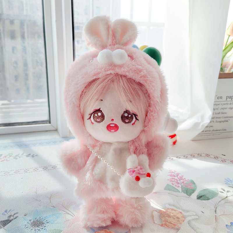 Búp Bê Nhồi Bông Hình Tai Thỏ Đáng Yêu 20cm