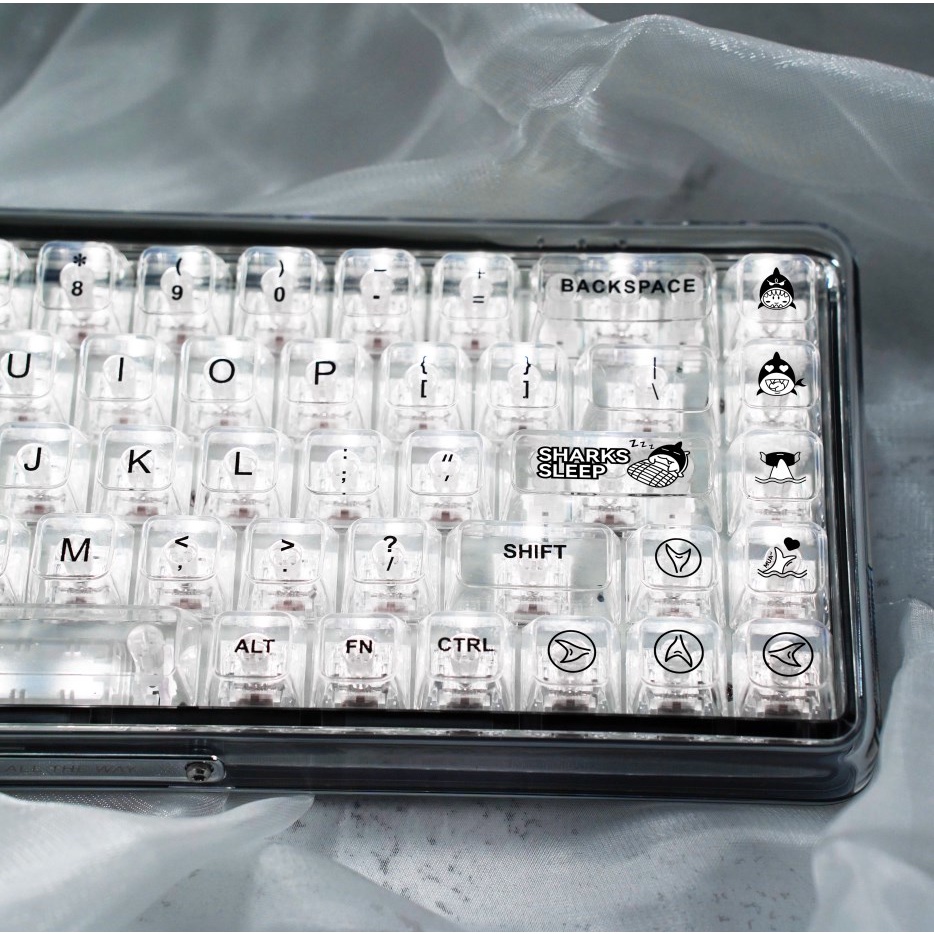 Bàn Phím Cơ 141 Phím Bằng Nhựa ABS Trong Suốt In Hình Phi Hành Gia Tăng Chiều Cao