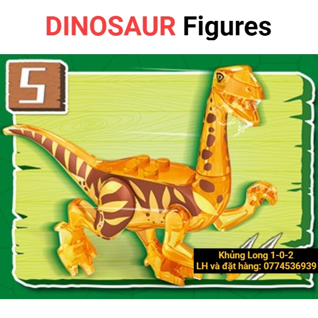 Đồ Chơi Khủng Long Galliminus Trong Suốt Nhỏ Dài 12cm x Cao 10cm Jurassic World Hãng Lele