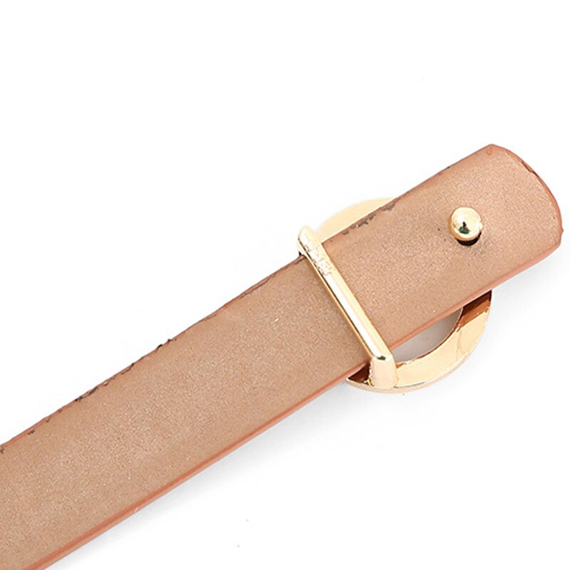 Thắt Lưng Da PU Mỏng Màu Trơn Điều Chỉnh Được Thiết Kế Đơn Giản Cho Nữ