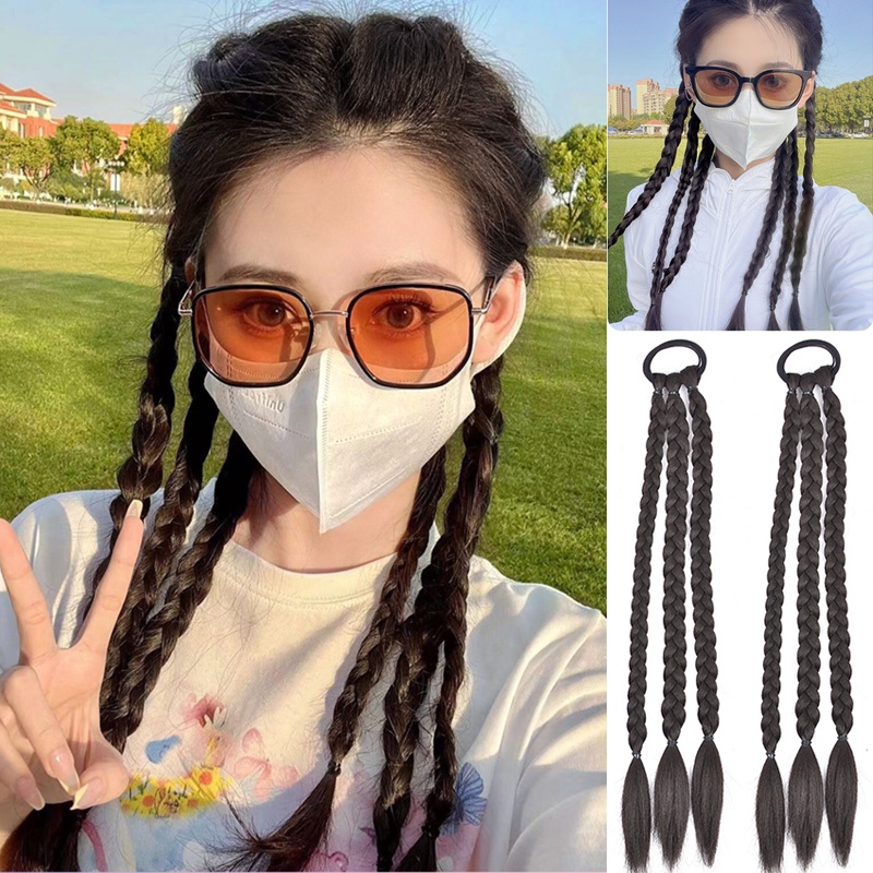 Tóc Giả Thắt Bím Đuôi Ngựa Màu Sắc Ngọt Ngào Thời Trang Cho Nữ