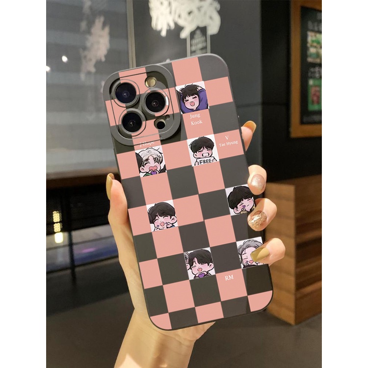 Ốp Điện Thoại Viền Vuông In Hoạt Hình BT21 Cho Samsung Galaxy S23 Ultra S23 + A04E A04 4G A14 A34 A54 5G A11 A50 M12