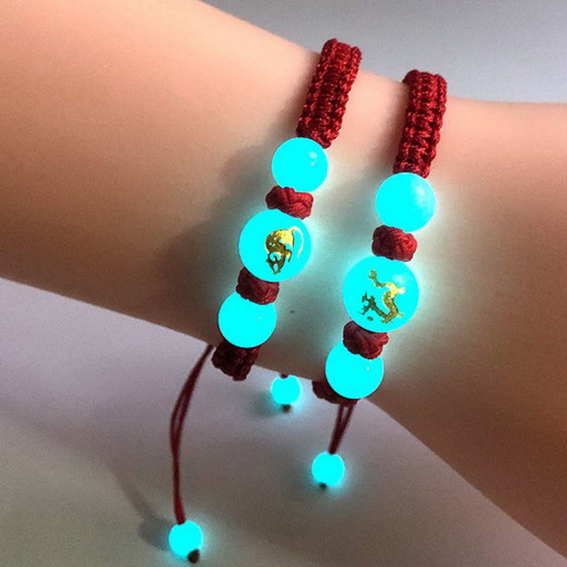 Vòng Tay Dây Bện Mặt Hình 12 Cung Hoàng Đạo Phát Sáng Phong Cách Hàn Quốc Cho Cặp Đôi