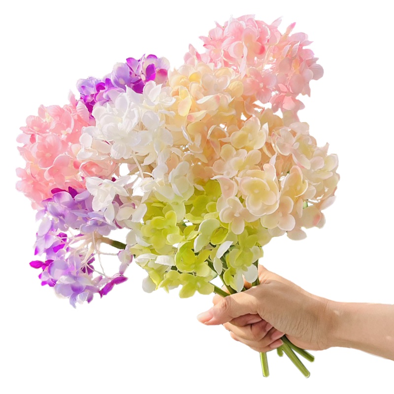 Hoa Cẩm Tú Cầu, Hoa Giả, Hoa Lụa Giống Thật Trang Trí Phòng, Để Bàn Làm Việc Nhiều Màu 26,5cm Ảnh Thật
