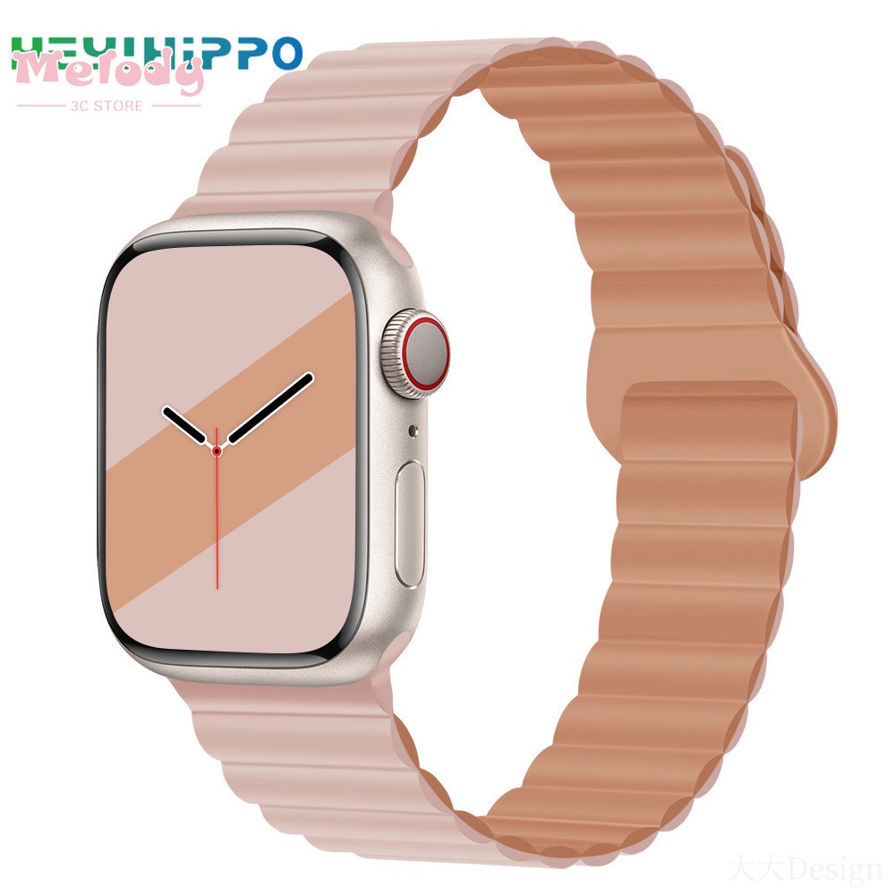 Dây Đeo Đồng Hồ Từ Tính Thông Minh Bằng Silicon Màu Kẹo Dành Cho iwatch 45 / 44 / 42 / 41 / 40 / 38mm 8 / 7 / 6