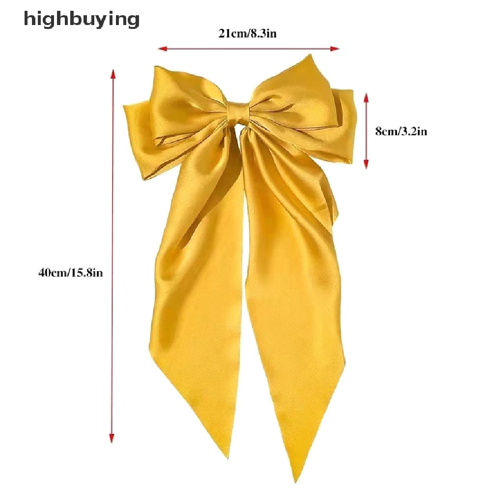 Kẹp Tóc Đính Nơ Ruy Băng Màu Trơn Đơn Giản Thời Trang Cho Nữ