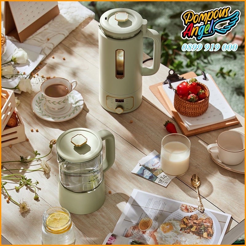 Máy làm sữa hạt kèm bình trà dưỡng sinh BEAR DJJ-B05Q2 màu xanh bảo hành 12 tháng