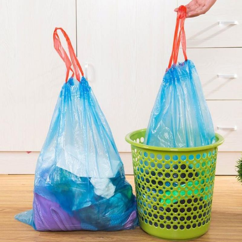 Cuộn 15 túi đựng rác nilong có dây rút tiện dụng