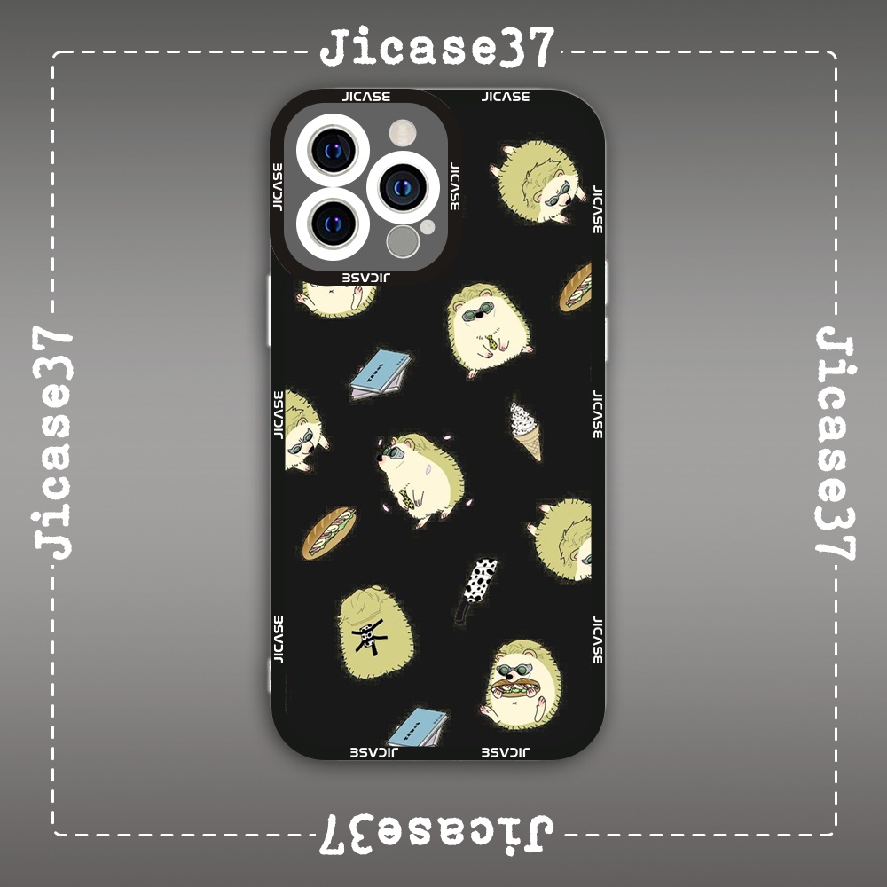 Ốp lưng iphone samsung xiaomi oppo cạnh vuông Jicase JMcase Nhím Con Cute Hedgehog Animated
