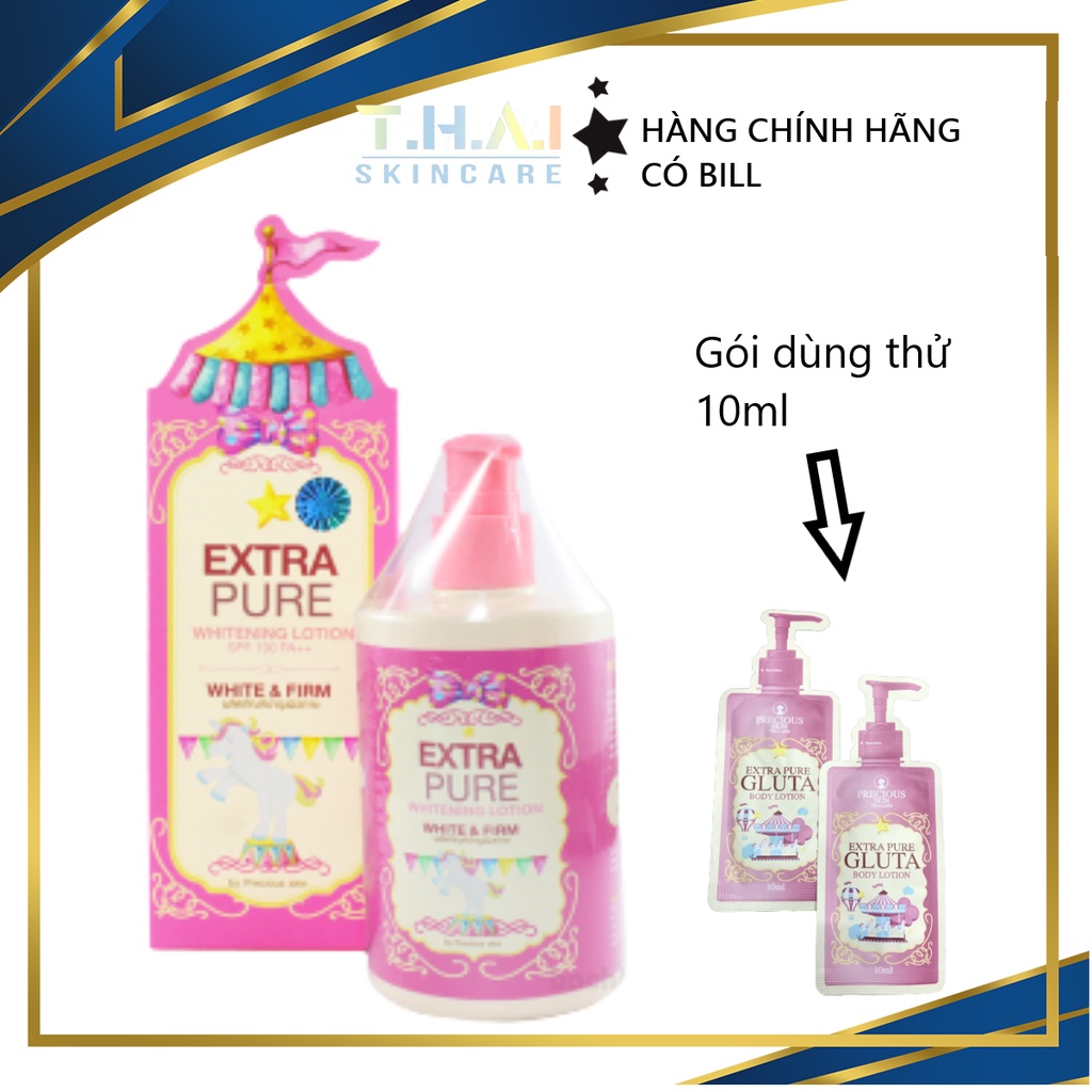 Sữa dưỡng thể trắng da chống nắng Extra pure gluta body lotion Thái Lan