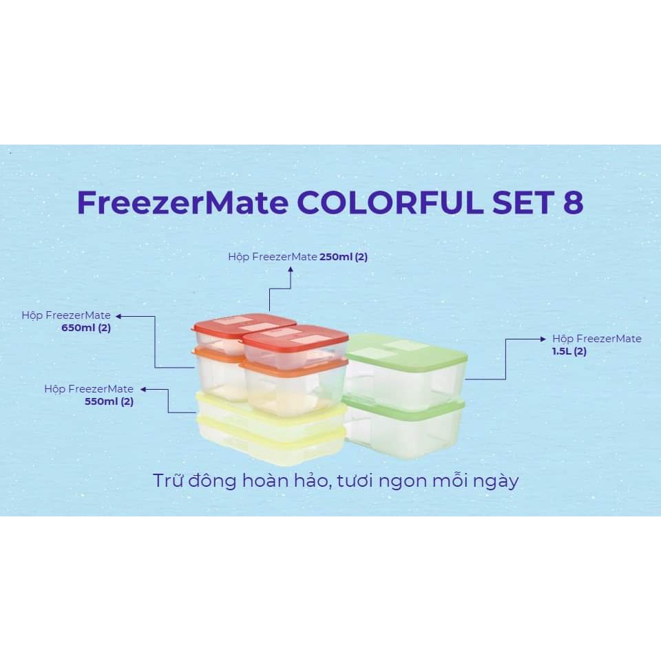 Bộ hộp trữ đông Colorful set 8 hộp - Tupperware