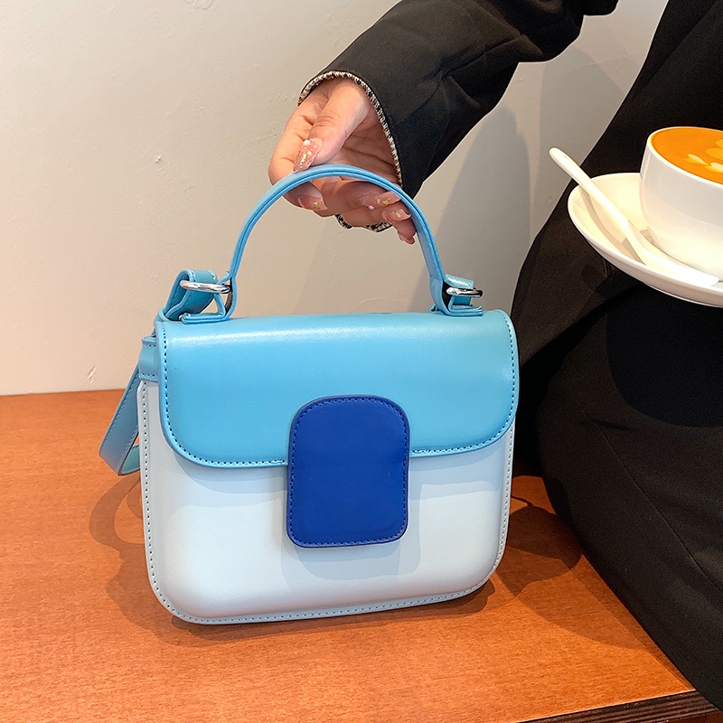 Túi Đeo Chéo Hình Bánh Mì Mềm Màu Tương Phản Dễ Thương Cho Nữ