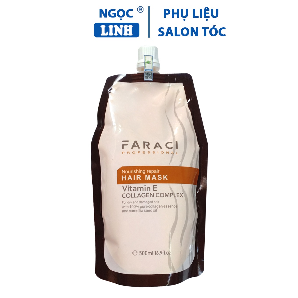 Kem hấp tóc Faraci Collagen chính hãng 500ml, kem ủ tóc Collagen Faraci phục hồi tóc hư tổn