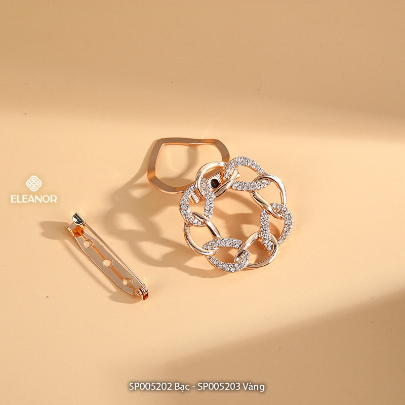 Khuy cài khăn Eleanor Accessories mắt xích đính đá phụ kiện thời trang hot trend 5202