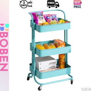 Xe Đẩy Spa Kệ làm nail tóc 3 tầng có bánh xe