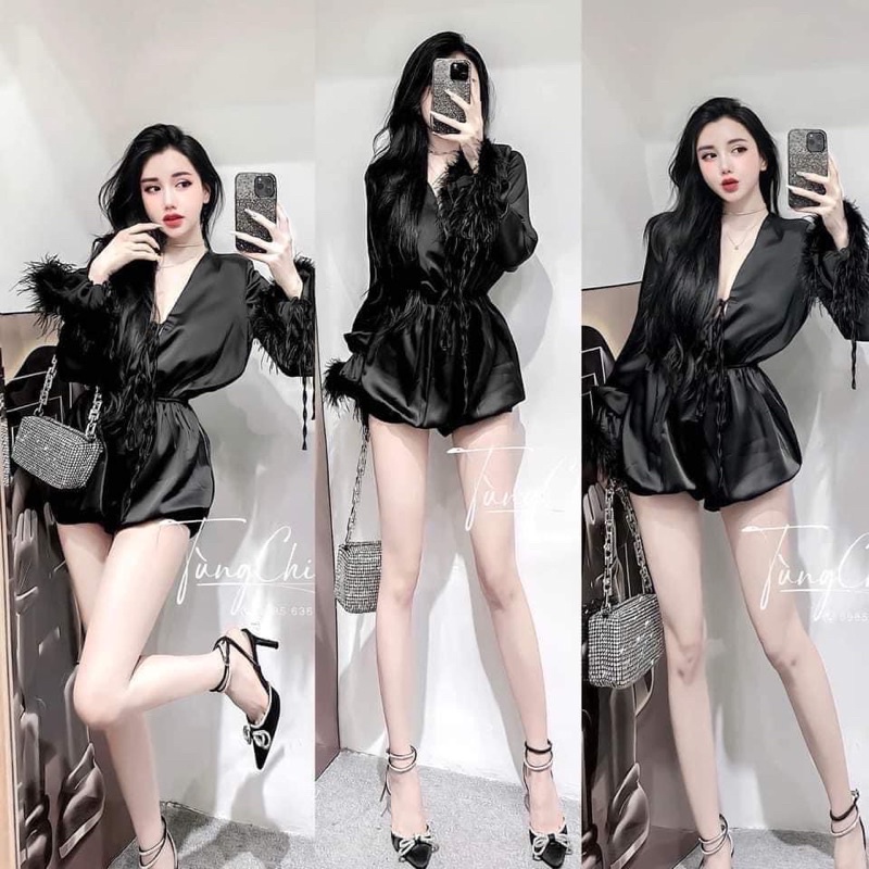 Jum dành cho nữ vải lụa tay lông sang chảng ngực gắn nơ nhỏ xinh | BigBuy360 - bigbuy360.vn
