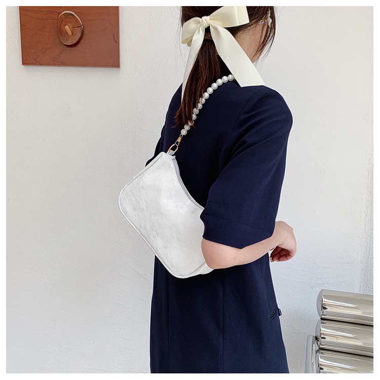 MISCHA Túi Xách Đeo Vai Phối Dây Đeo Sợi Xích Phong Cách retro Pháp Thời Trang Cho Nữ