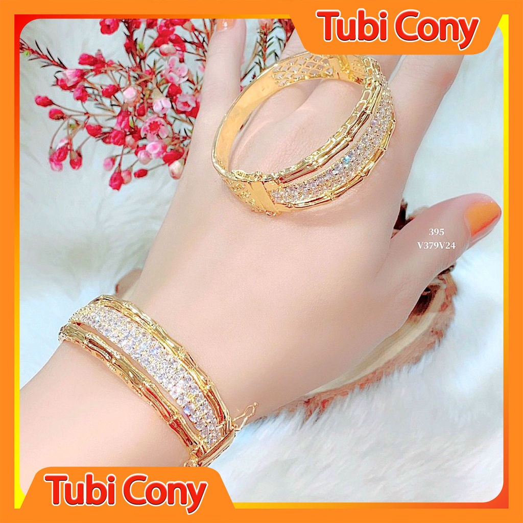 Vòng tay nữ mạ vàng đính đá sang trọng mẫu 395.0.33.05.110223