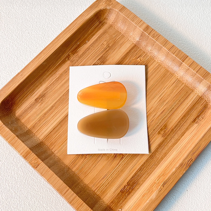 Set 2 Kẹp Tóc Mỏ Vịt Màu Tương Phản Dễ Thương Thời Trang