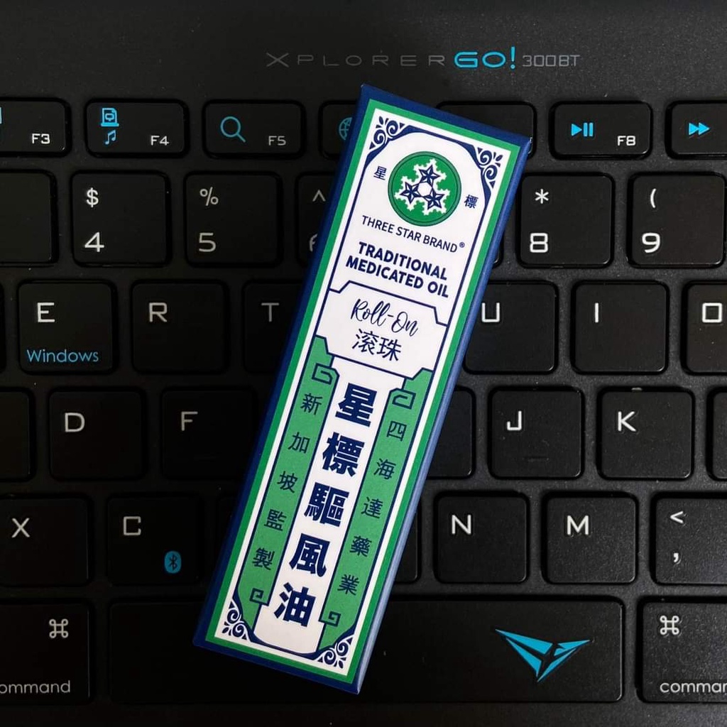 Dầu gió bi lăn hiệu Three Star 5ml Date 2026 / Hàng nội địa Singapore
