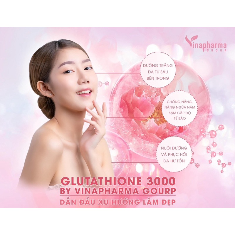 Viên kẹo ngậm trắng da mờ nám glutathion 3000