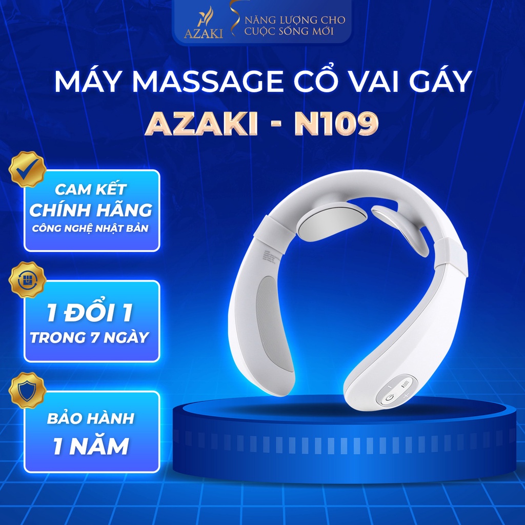 Máy Massage Cổ Vai Gáy Công Nghệ Nhật Bản Chính Hãng Azaki N-109 15 cường độ giảm đau nhanh chóng BH 1 năm