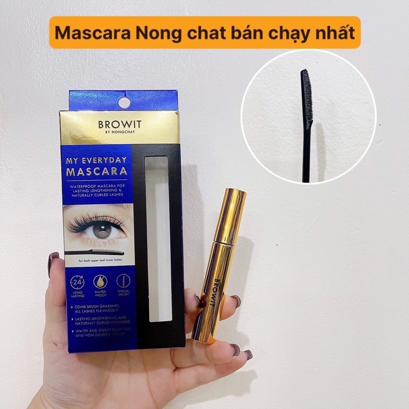 Mascara nongchat browit đầu lược chải lâu trôi, chống lem thái lan , làm dày, dài cong mi tự nhiên không thấm nước