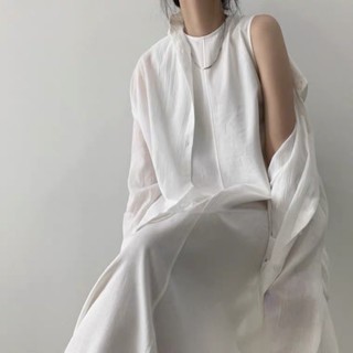 Váy Midi Trắng 2 Túi