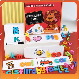 Đồ chơi Bộ thẻ học thông minh Spelling Game ghép chữ Tiếng anh - Bộ ghép chữ đánh vần thông minh kèm bút