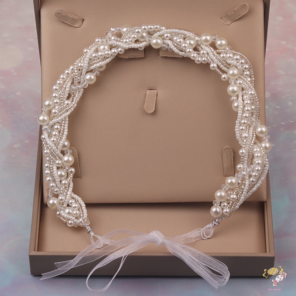 YADORNOS Băng Đô Cài Tóc Đính Ngọc Trai Dành Cho Cô Dâu