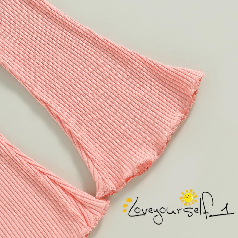 Bộ Áo Hai Dây Nhiều Lớp Phối Bèo + Quần Ống Loe Màu Trơn Thời Trang Mùa Hè Cho Bé Gái B930G