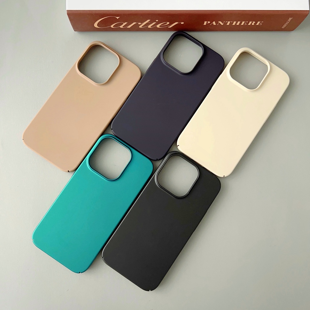 Ốp Điện Thoại PC Cứng Viền TPU Dẻo Màu Trơn Thời Trang Chống Sốc / Rơi Cho iPhone 14 13 12 11 Pro Max